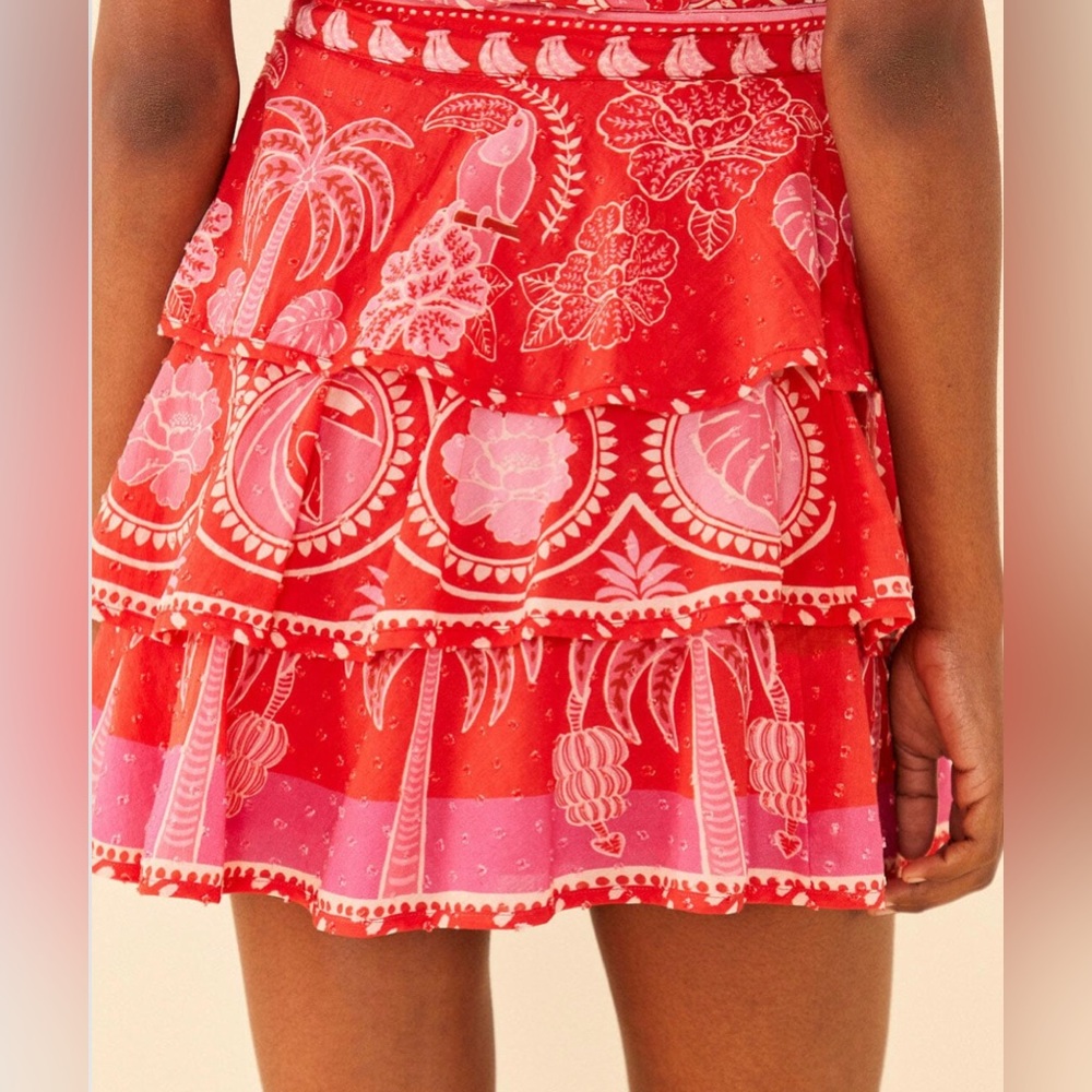 Farm rio red sunrise mini skirt